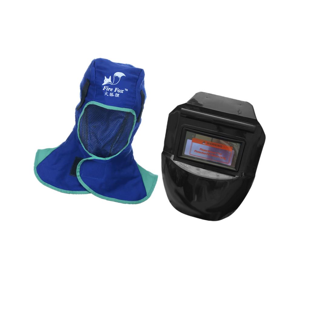 Adjustable Welding Helmet & Safey Helmet Welding Neck Protective Blue set