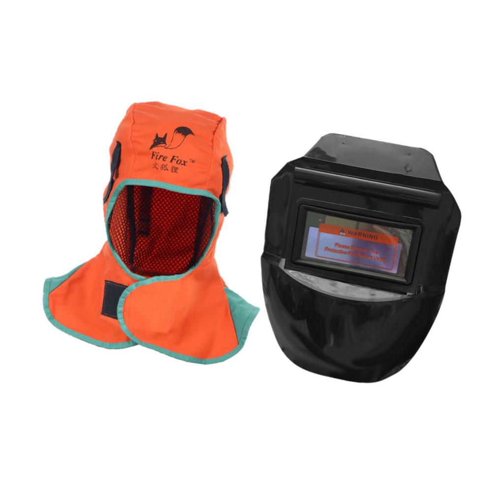 Adjustable Welding Helmet & Safey Helmet Welding Neck Protective Orange set