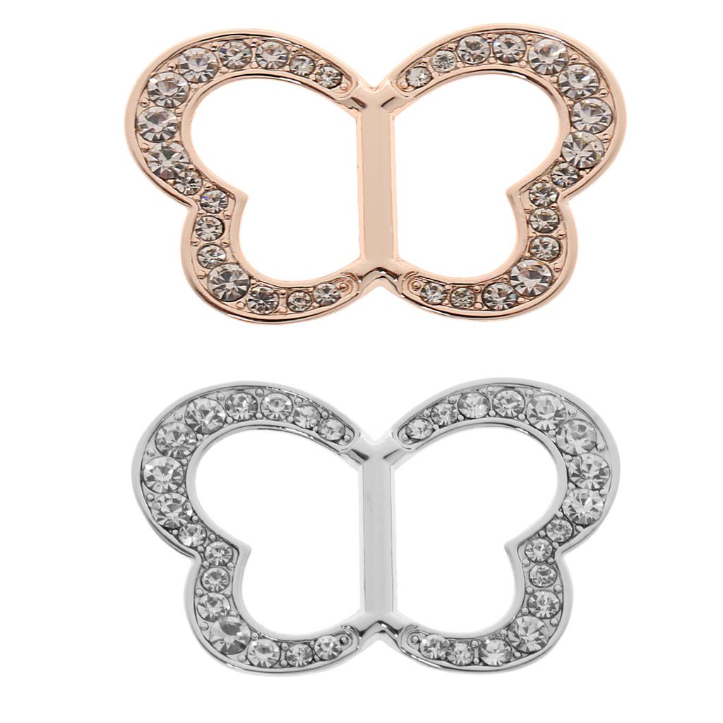 2pcs Crystal Butterfly Scarf Ring Scarf Jewelry Gift for Valentine's Day