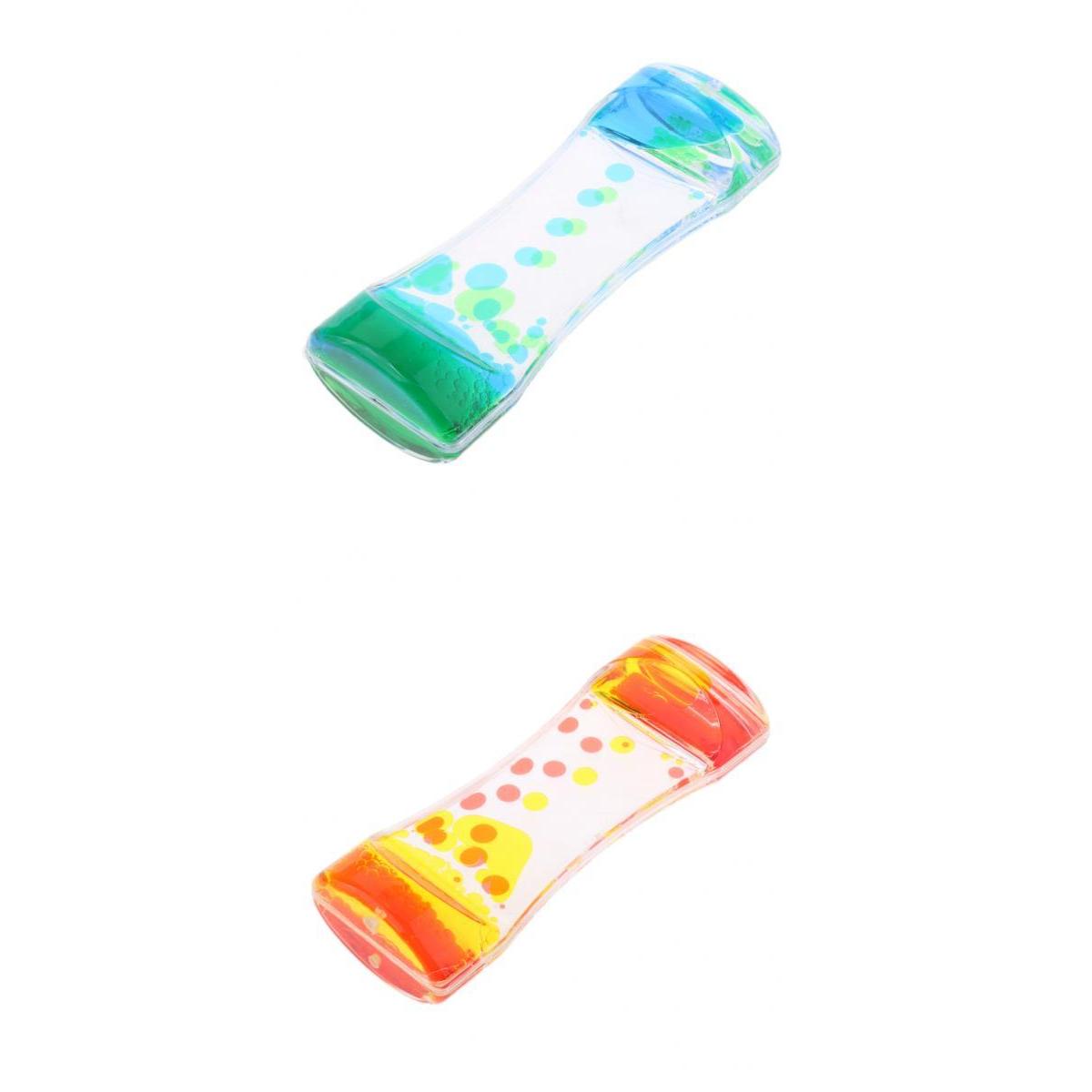 2Pieces Floating Color Mix Oil Liquid Bubbler Motion Timer Hour Glass Decor