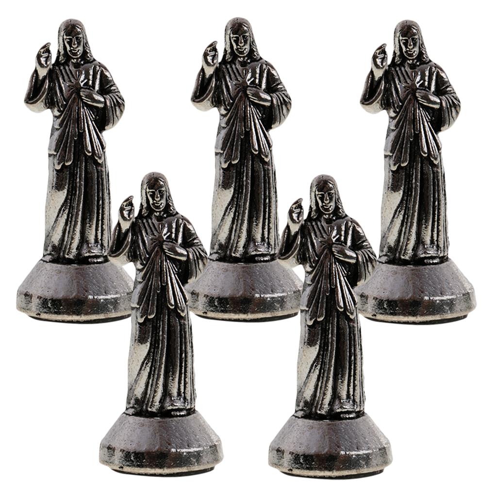 5 Pieces Mini Jesus Holy Religious Figurine Magnetic Decoration Statue 5cm