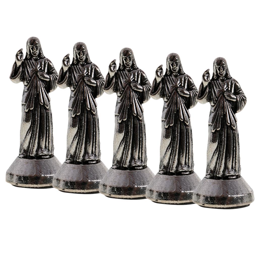 5 Pieces Mini Jesus Holy Religious Figurine Magnetic Decoration Statue 5cm
