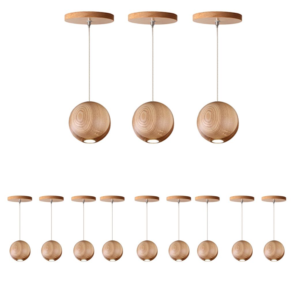 12 Pieces Wood Global Ceiling Pendant Lamp Bar Decoration Chandelier Fixture