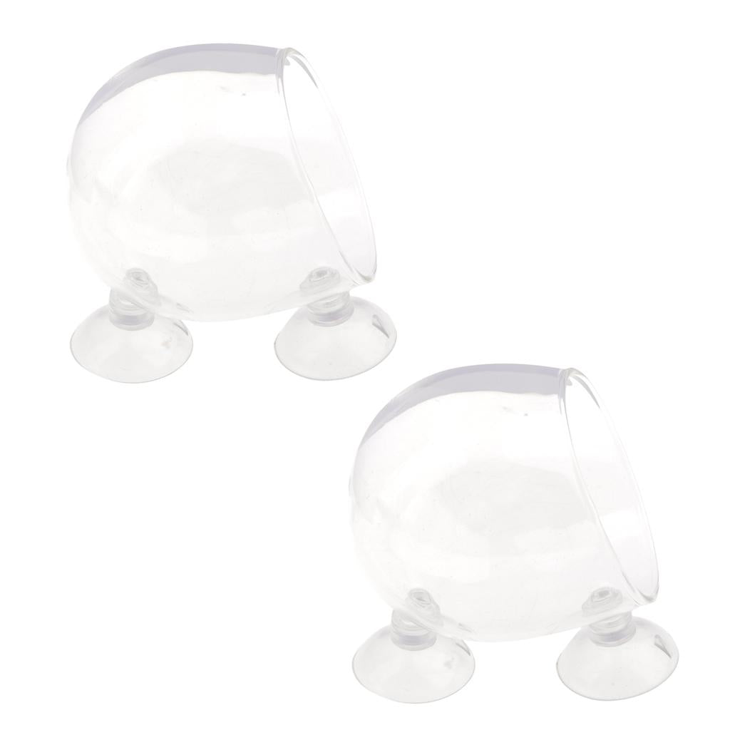 2Piece Aquatic Plant Glass Cup Pot for Aquarium Aquascaping Fish Tank Holder
