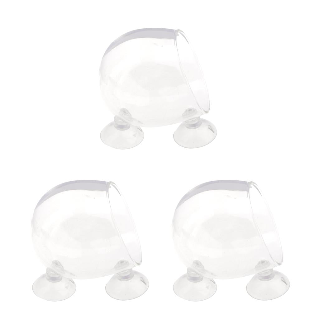 3Piece Aquatic Plant Glass Cup Pot for Aquarium Aquascaping Fish Tank Holder
