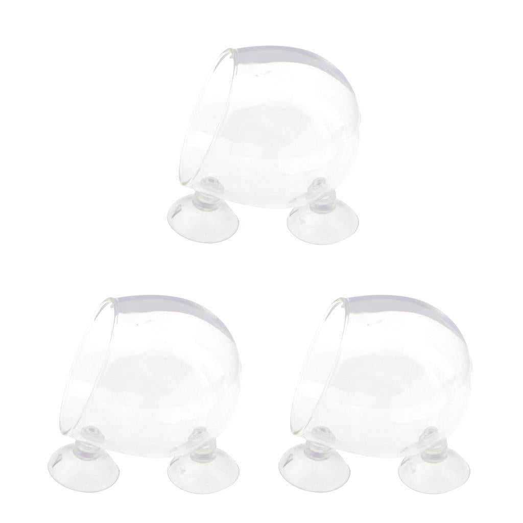 3Piece Aquatic Plant Glass Cup Pot for Aquarium Aquascaping Fish Tank Holder