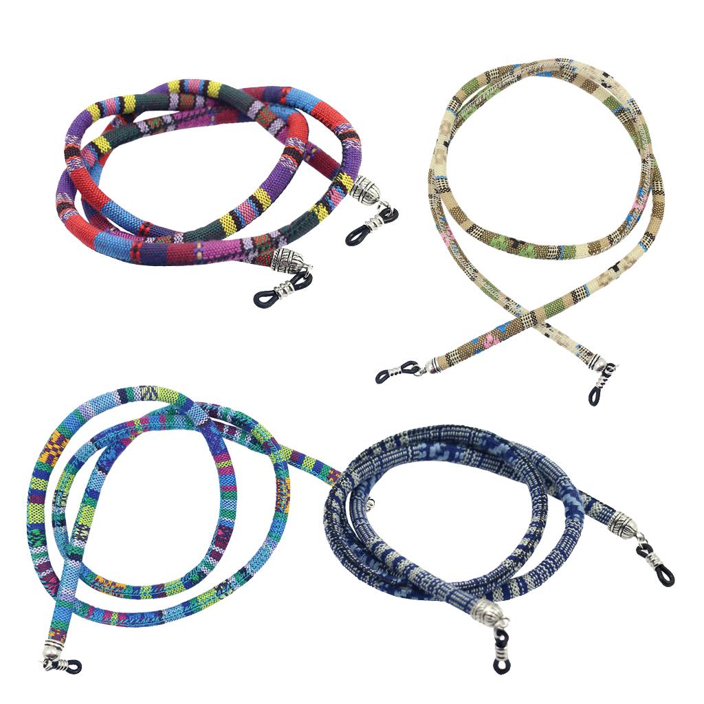 4 Pieces Bohemian Style Cotton Eyeglasses Cord Rope Sunglasses Holder Strap