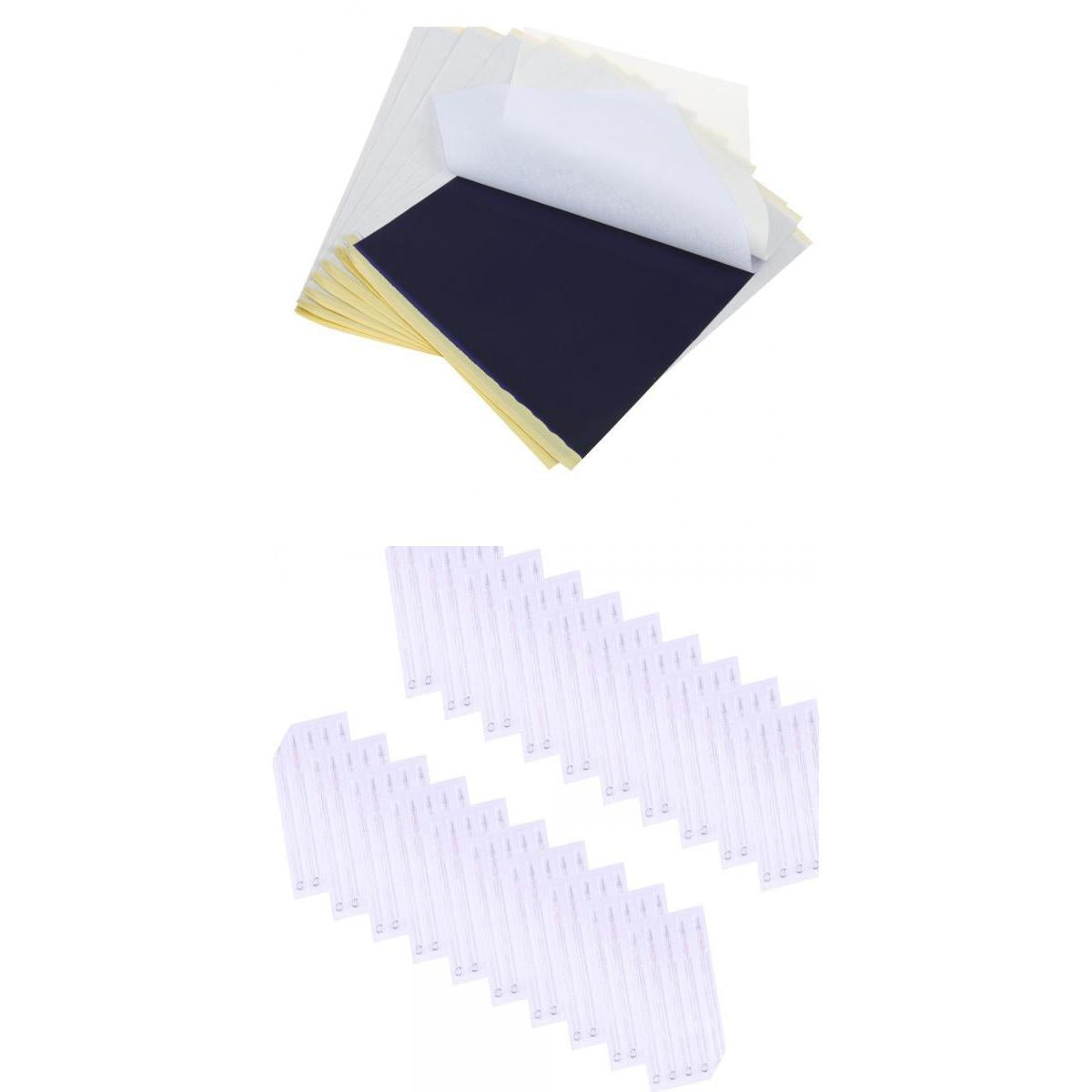 100Pcs Mix Disposable Tattoo Needles RL RS M1 + 10pcs Tattoo Transfer Paper