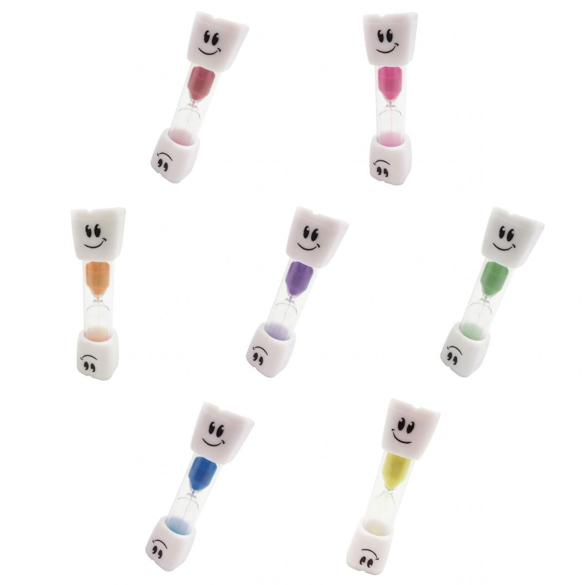 7 Pieces Toothbrush Timer Hourglass Kids Smile Sand Egg Clock Timer 3 Min