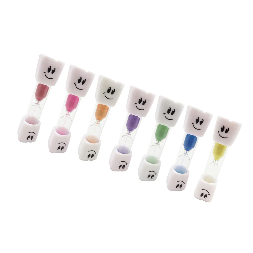 7 Pieces Toothbrush Timer Hourglass Kids Smile Sand Egg Clock Timer 3 Min