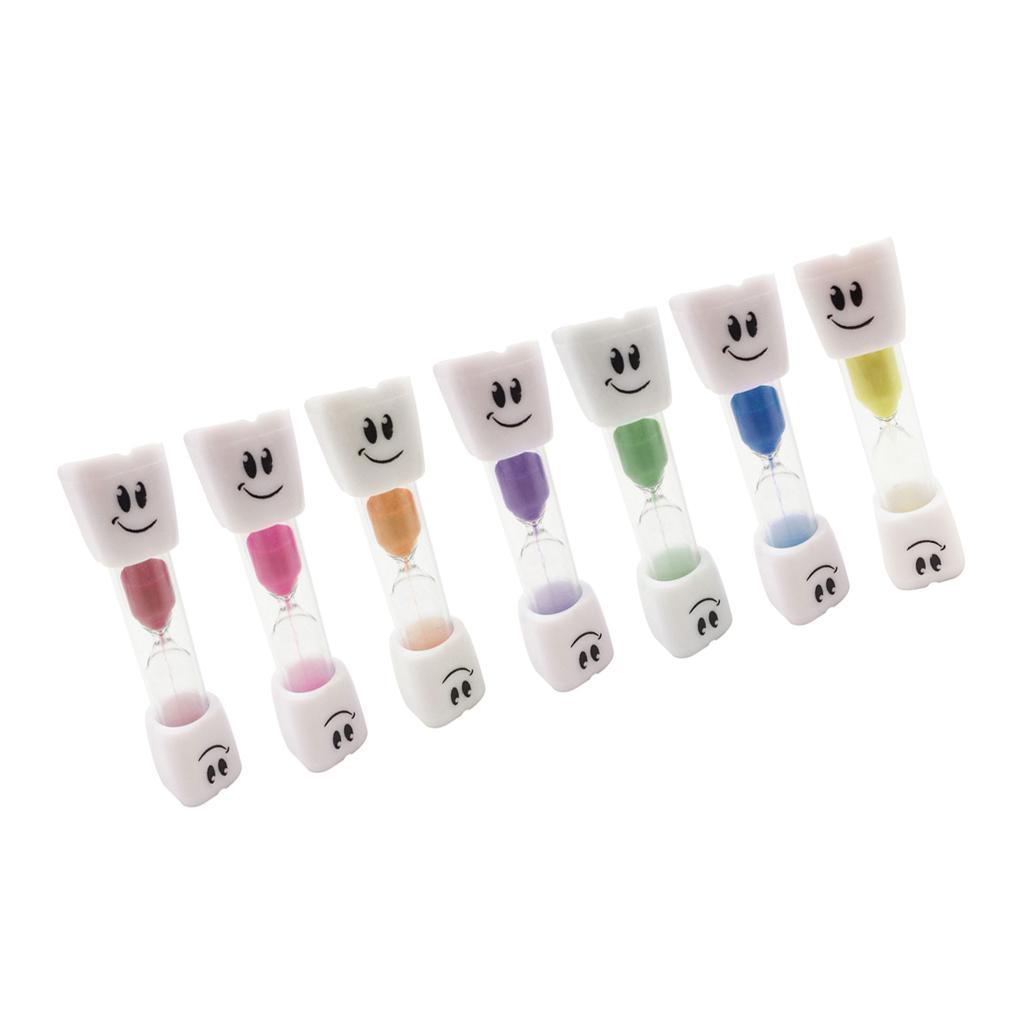 7 Pieces Toothbrush Timer Hourglass Kids Smile Sand Egg Clock Timer 3 Min