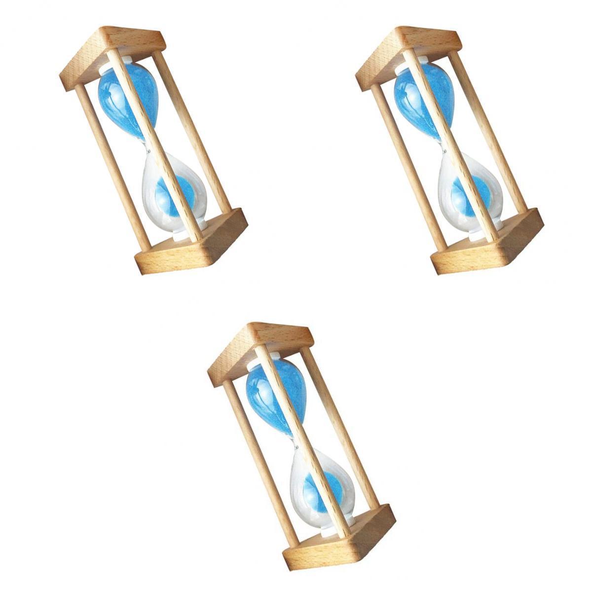 3x 30Seconds+10Minutes+3Minutes Wooden Sandglass Hourglass Sand Timers Clock