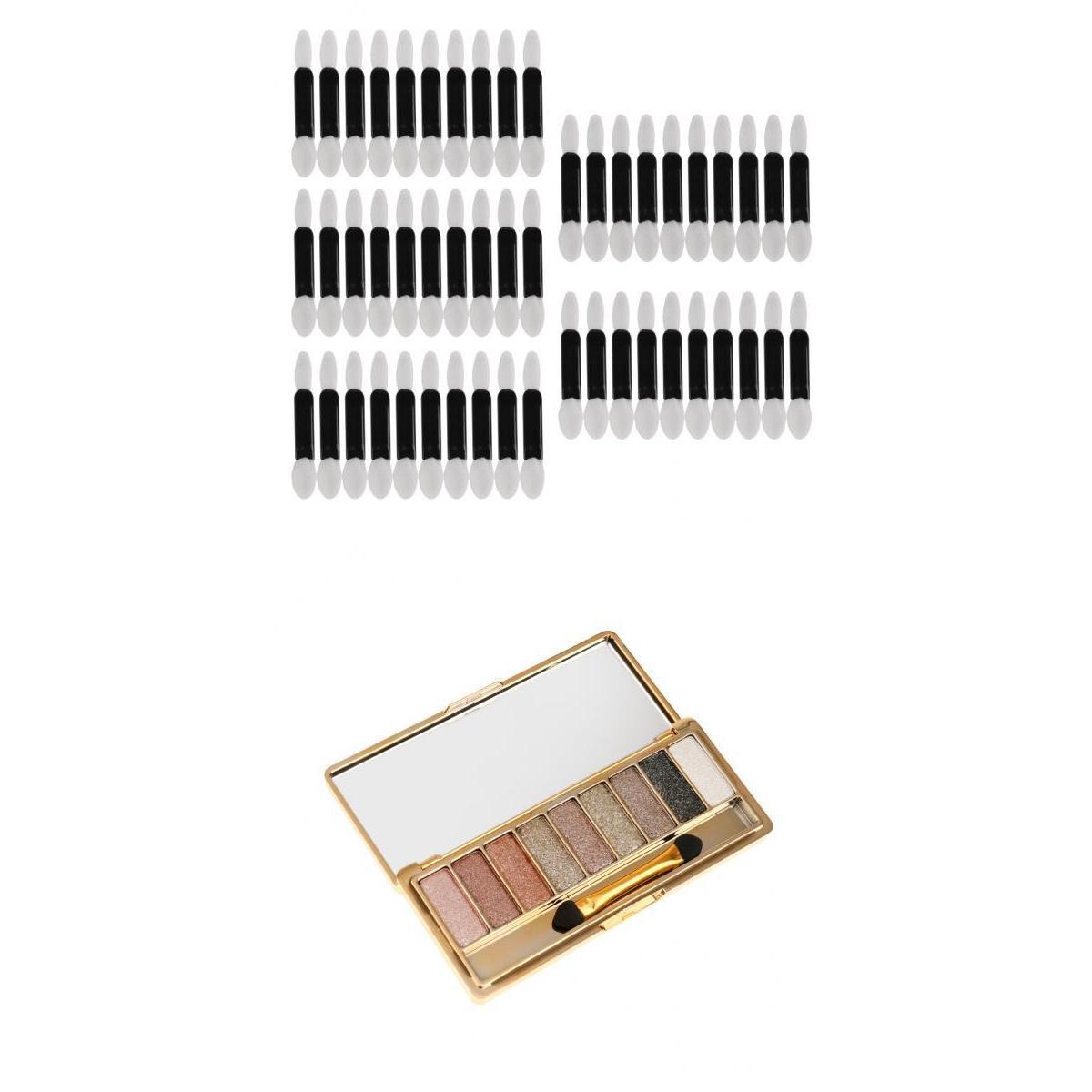 9 Colors Glitter Eyeshadow Palette + 50 Pieces Eye Shadow Brush Applicator