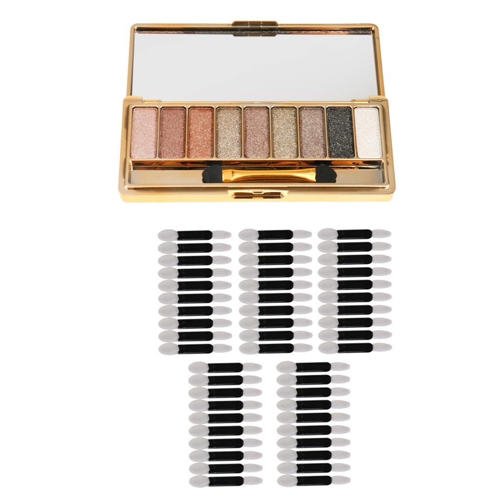 9 Colors Glitter Eyeshadow Palette + 50 Pieces Eye Shadow Brush Applicator