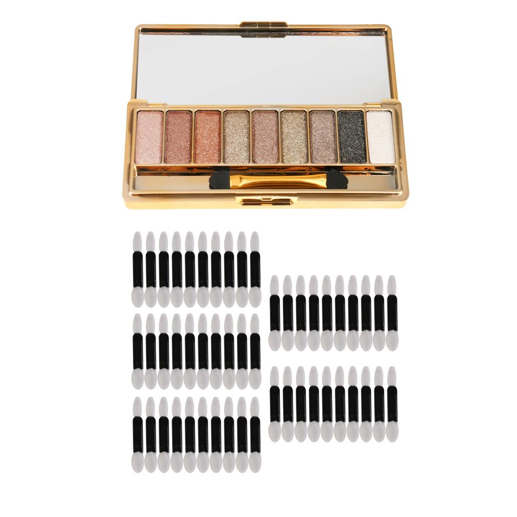 9 Colors Glitter Eyeshadow Palette + 50 Pieces Eye Shadow Brush Applicator