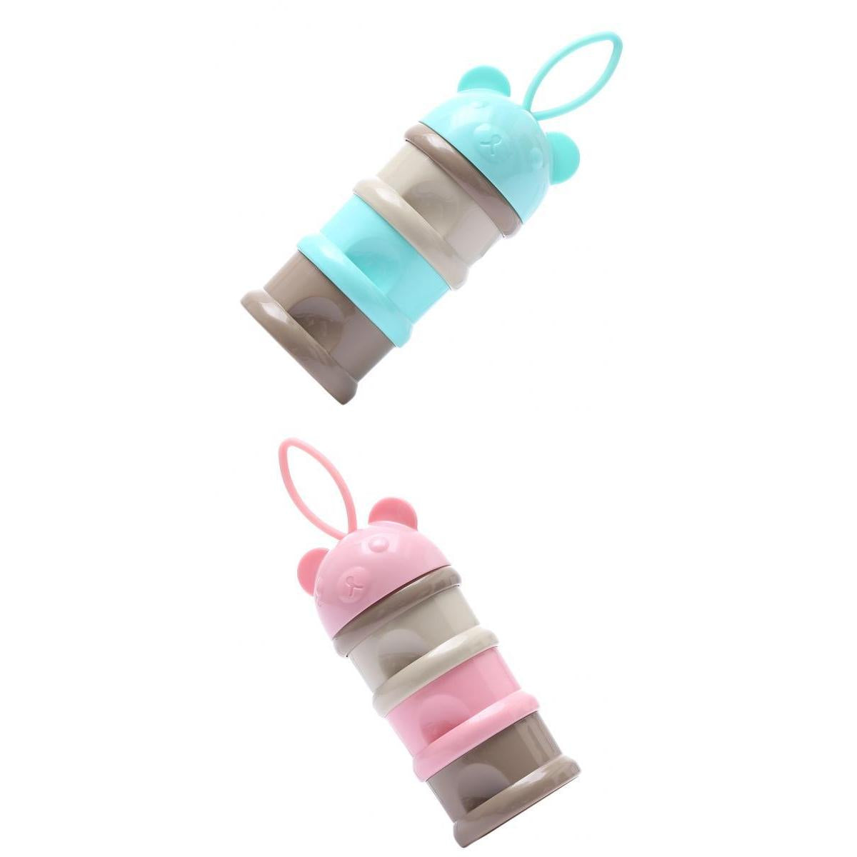 2Pieces Baby Stackable Formula Dispenser&Snack Containers 3 Layers Non-Spill