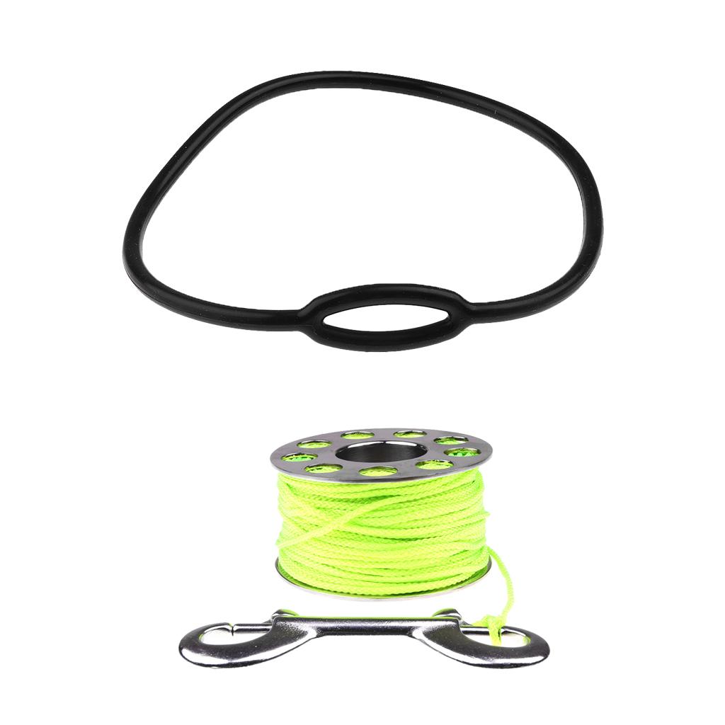 31m Line Scuba Spool Finger Reel with Bolt Snap + Diving Regulator Necklace