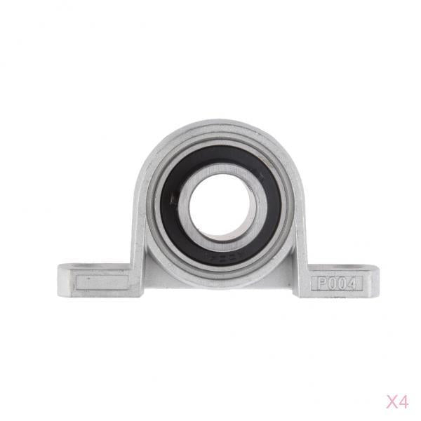 4pcs Diameter 20mm Bore KP004 Ball Bearing Pillow Block Mounted Support Kit