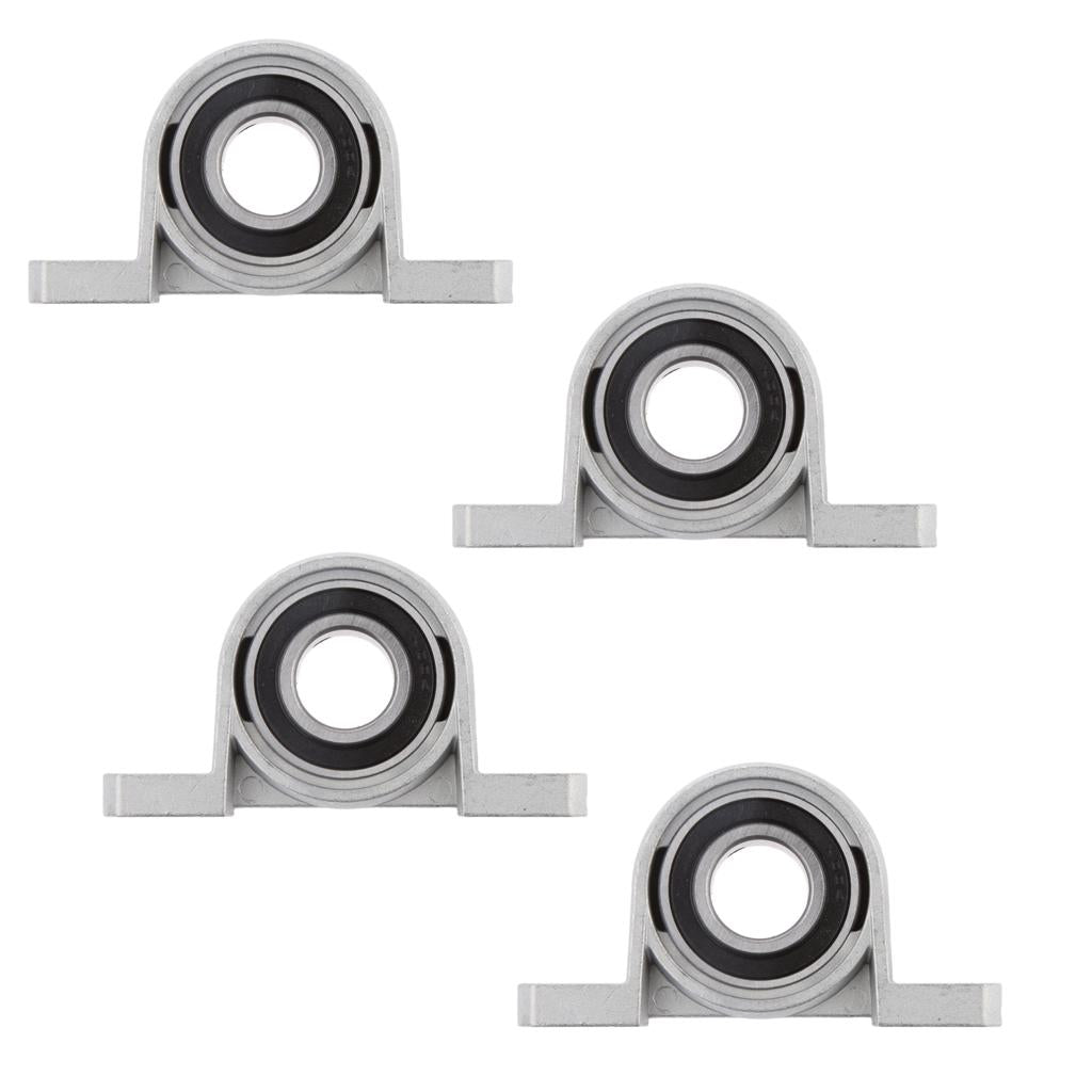 4pcs Diameter 20mm Bore KP004 Ball Bearing Pillow Block Mounted Support Kit