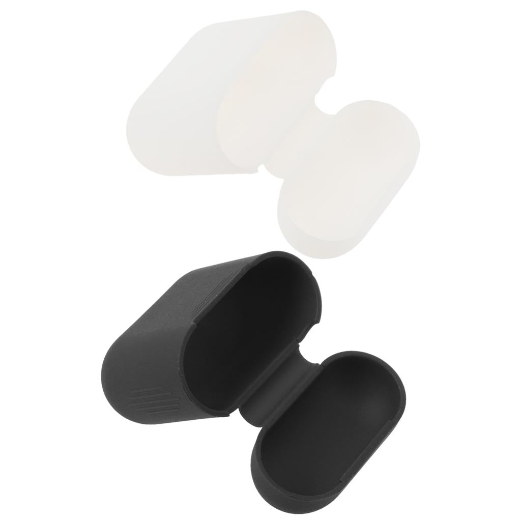 2pcs Silicone Case Cover Skin Pouch for AirPods Earphones Charging Box
