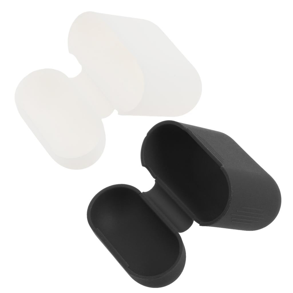 2pcs Silicone Case Cover Skin Pouch for AirPods Earphones Charging Box