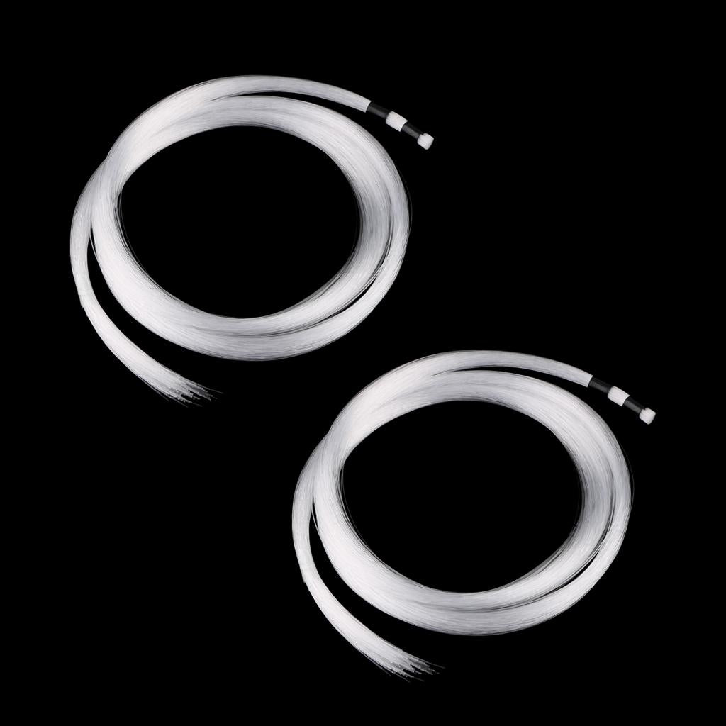 2 Rolls 0.75mm 2M Plastic End Glow Optical Fiber for Home Bar Decor 200pcs