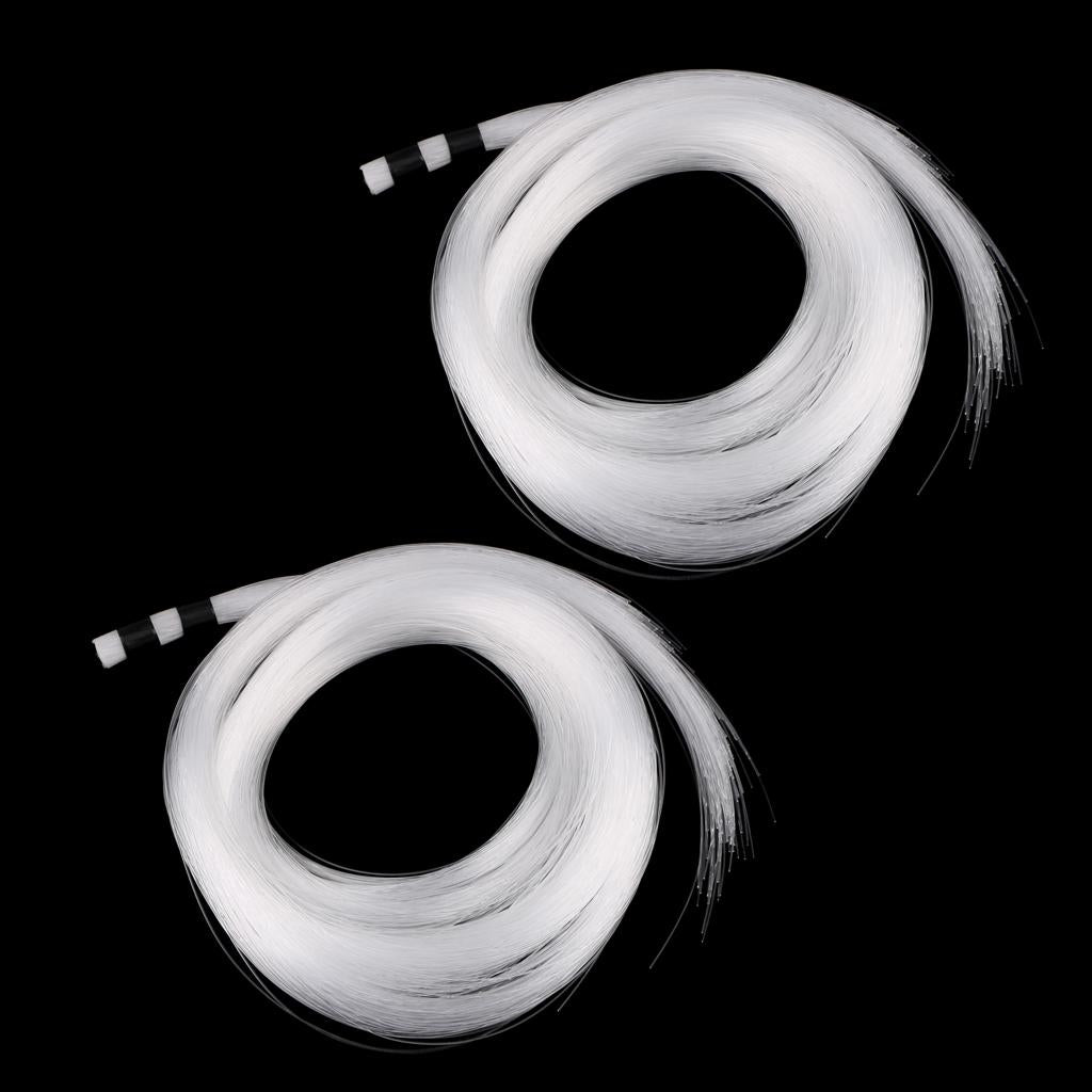 2 Rolls 0.75mm 2M Plastic End Glow Optical Fiber for Home Bar Decor 300pcs