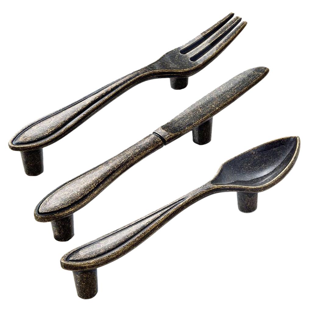 3Pieces Pull Handle Kitchen Cabinet Cupboard Drawer Door Knob Antique Bronze