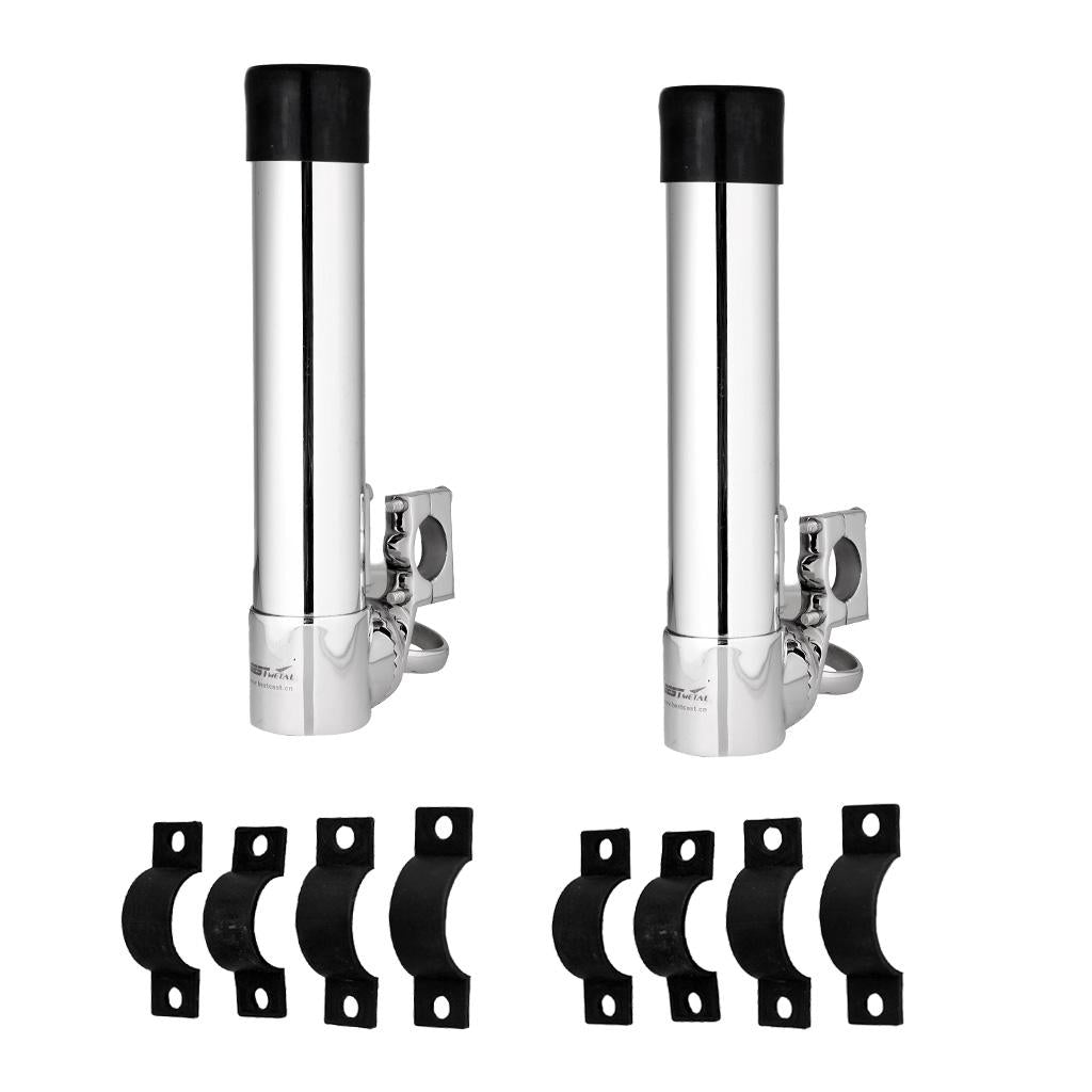 2 Pieces Stainless Steel Fishing Rod Holder Clamp On for Rails 25mm to 32mm