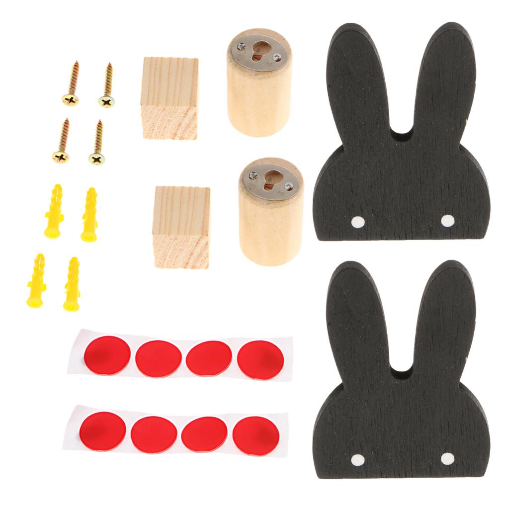 2pcs Pretty Rabbit Wall Mounted Hooks Hangers Home Organization Decoration