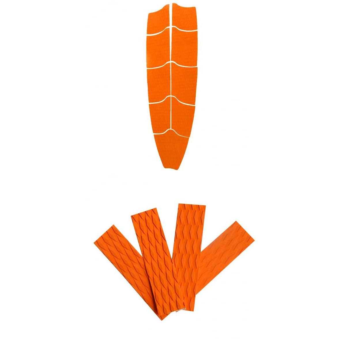 9 Pieces Orange Surfboard Full Deck Traction Pads with 4 Pieces Tail Pads