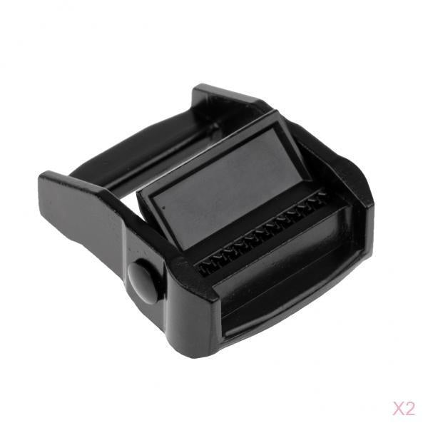2 Pieces Cam Buckles for 38mm Webbing Luggage Cargo Kayak Board Surf Black