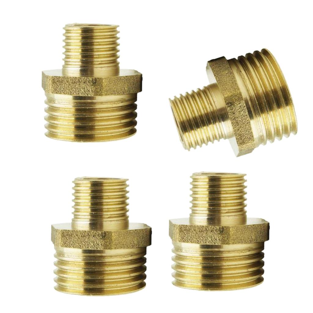 2Set Brass Double-Headed Hex Bushing Fitting Connector 1/2-1/4 And1/2-1/8" "