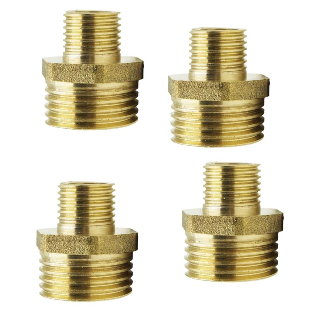 2Set Brass Double-Headed Hex Bushing Fitting Connector 1/2-1/4 And1/2-1/8" "