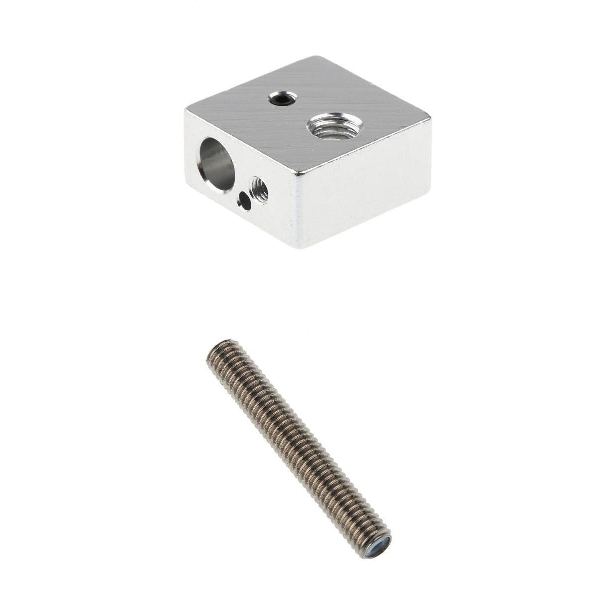 Aluminum Heater Block+M6 x40mm Nozzle Throat With Tube 3D Printer