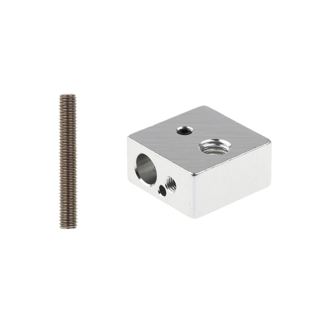 Aluminum Heater Block+M6 x40mm Nozzle Throat With Tube 3D Printer
