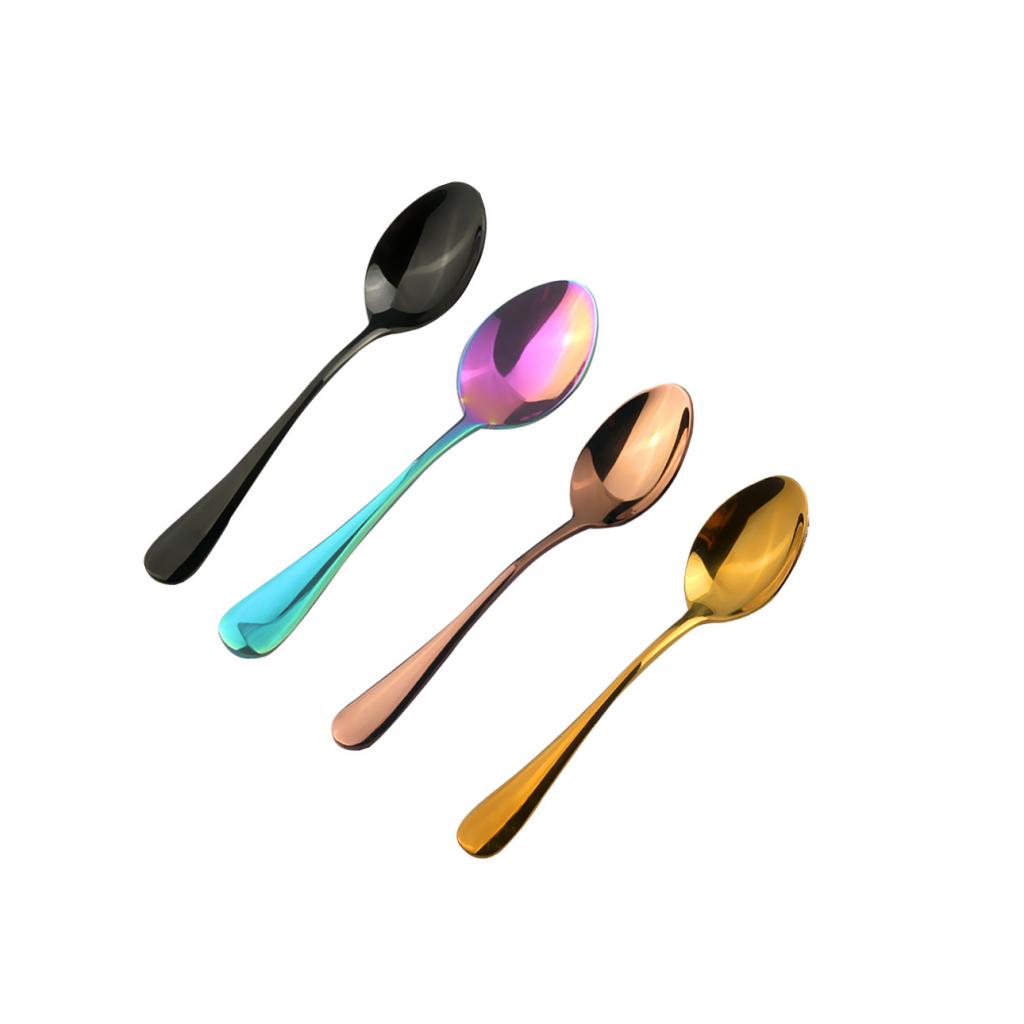 4 Pieces Stainless Steel Cutlery Table Dinner Soup Tea Spoon Tableware