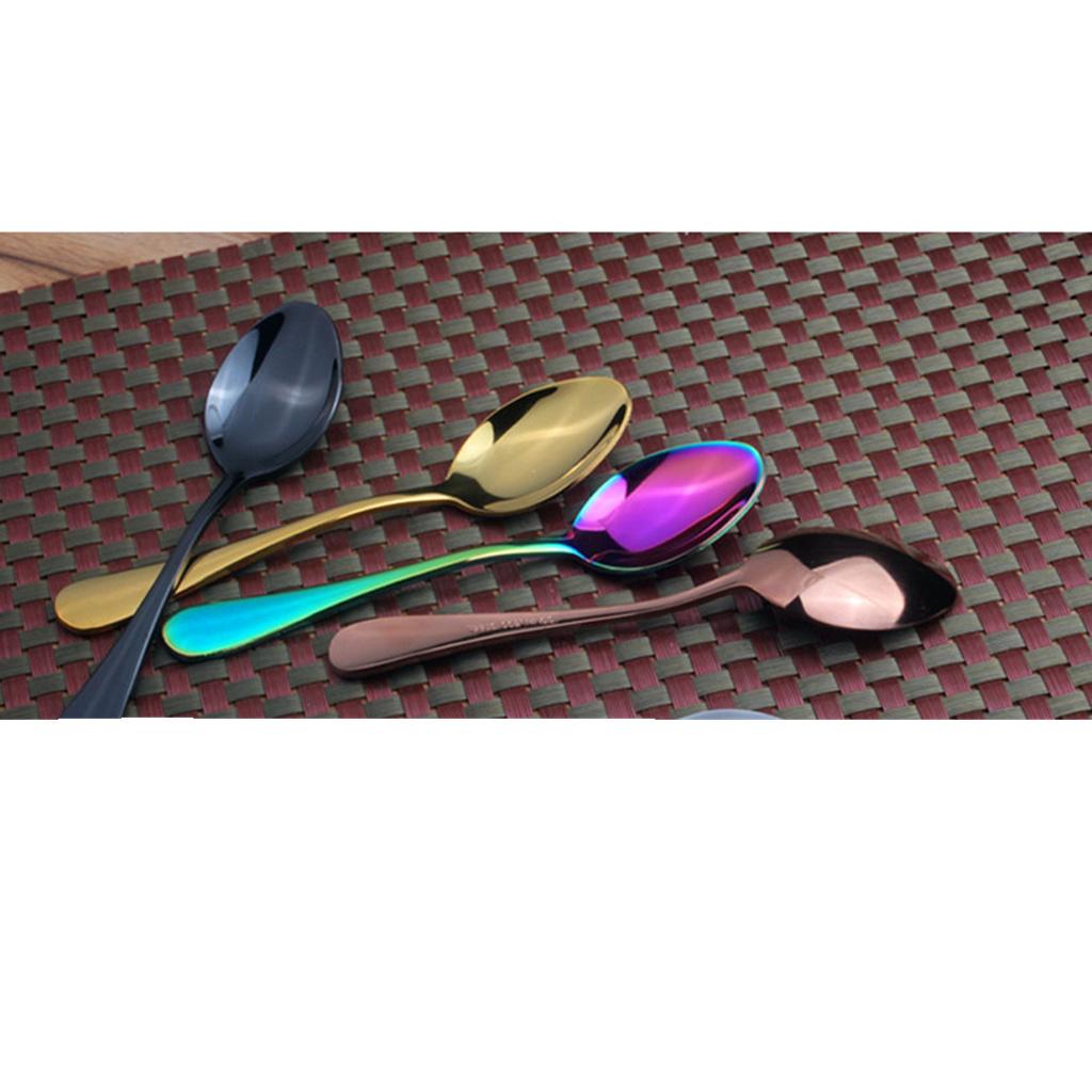 4 Pieces Stainless Steel Cutlery Table Dinner Soup Tea Spoon Tableware