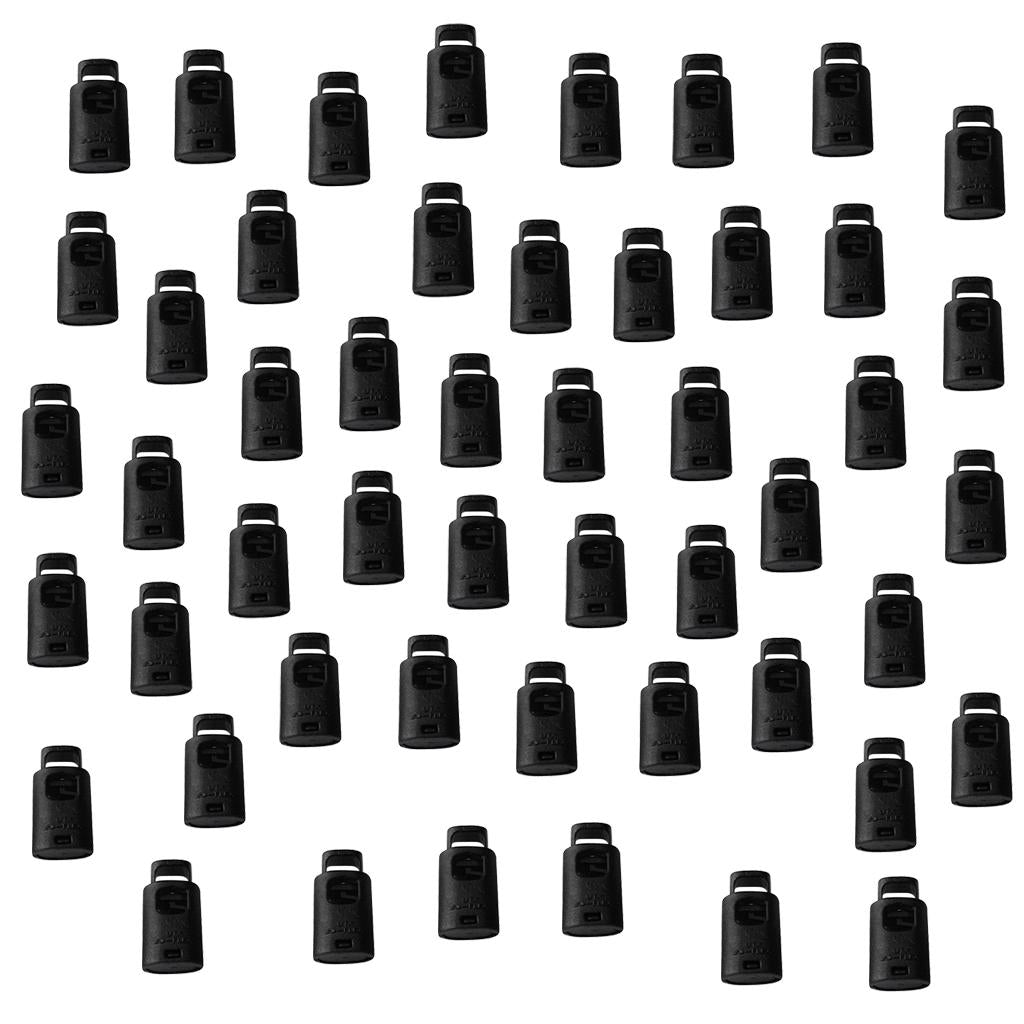 50 Piece Single Hole Cord Lock Clip Clamp Nylon Spring Toggle Stoppers Small