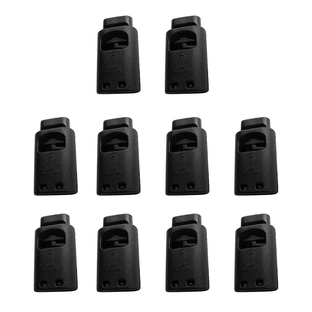 10 Piece Single Hole Cord Lock Clip Clamp Nylon Spring Toggle Stoppers Large