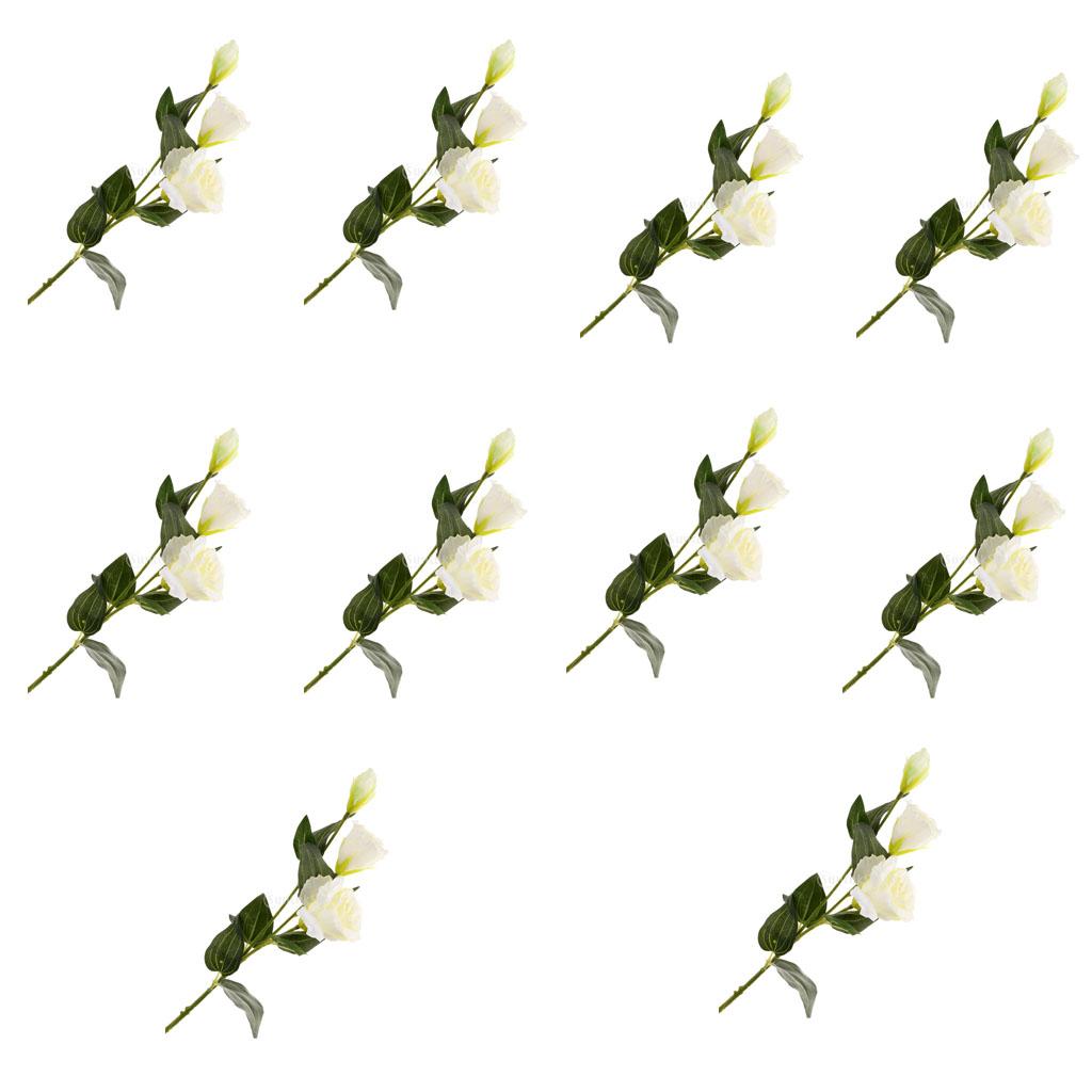 10Pieces Wedding Bouquet Flowers Artificial Silk Campanulaceae Flowers White
