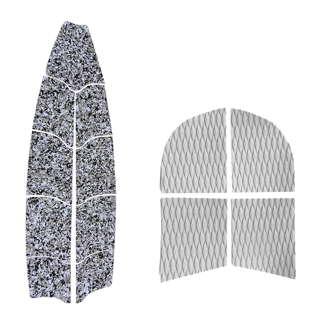 4 Pieces Surf SUP Surfboard Dog Traction Pad + 9 Pieces Full Deck Grip Mat