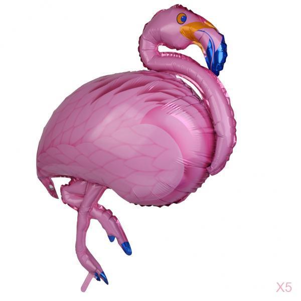 5pcs Large Flamingo Aluminum Foil Balloon Hawaiian Party Decor 41 x 20 Pink"