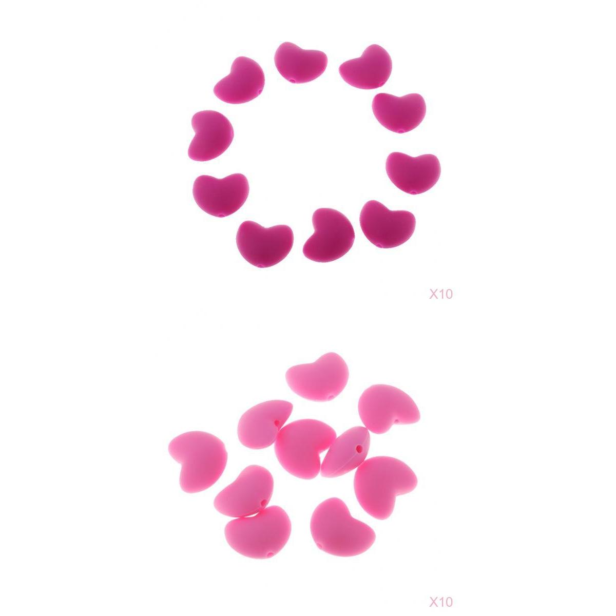 200pcs Baby Teether Silicon Teething Chew Jewelry DIY Necklace Pink & Red