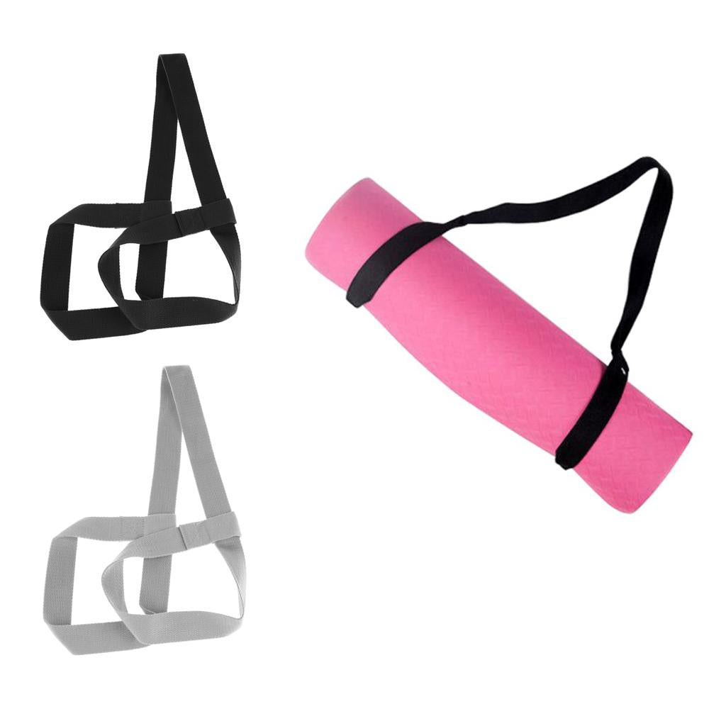 2Pcs Adjustable Yoga Mat Sling Strap Shoulder Carry Belt Stretch Band