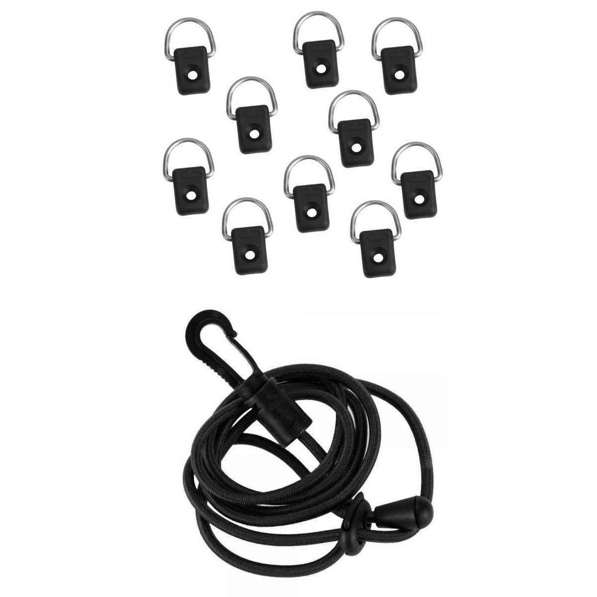 10 Pieces Kayak D Ring Deck Fitting with Paddle Leash Boat Canoe Accessories