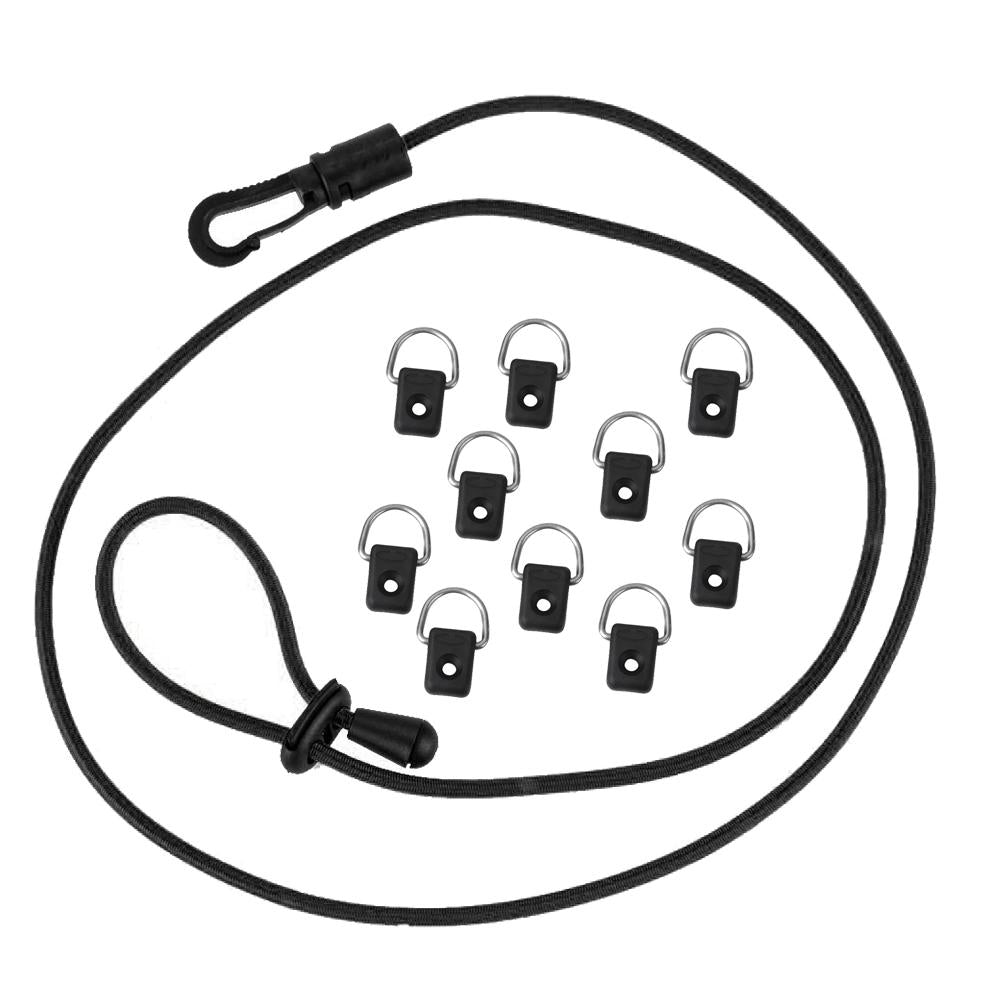 10 Pieces Kayak D Ring Deck Fitting with Paddle Leash Boat Canoe Accessories