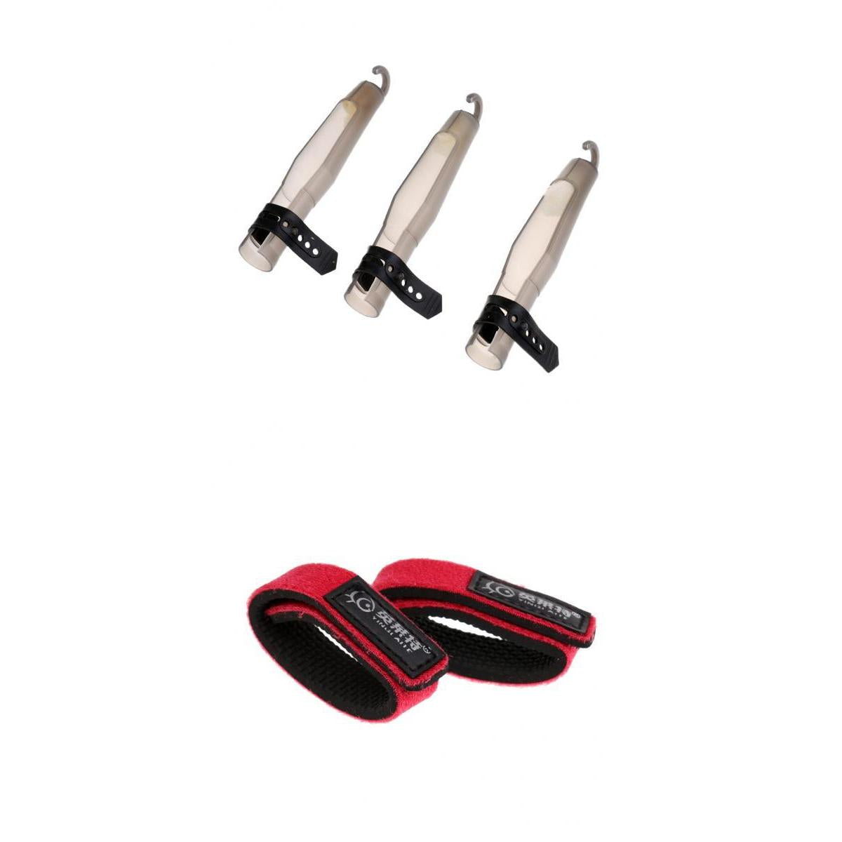 3pc Universal Fishing Rod Tip Cover & 2pc Fishing Rod Belts Ties Pole Straps