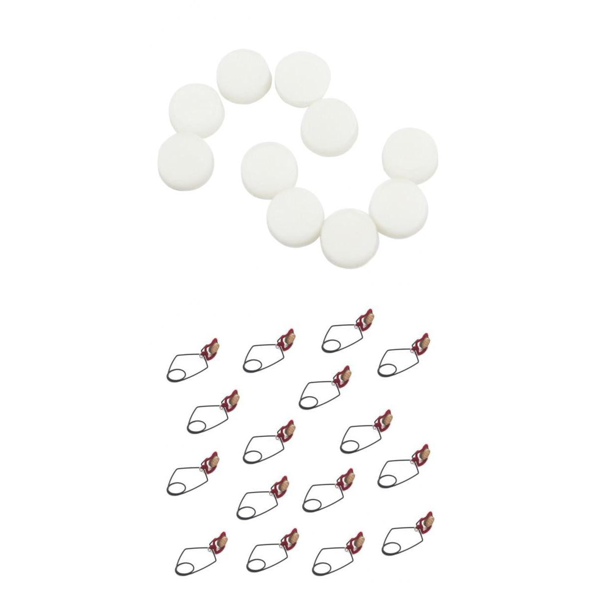 10 Pieces Key Plugs + 16 Pieces Button Key Pad Indentation Clip for Flute