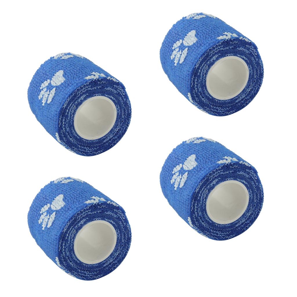 4 Rolls Cat Dog Pet Cohesive Bandage Gauze Tape Breathable Claw Print